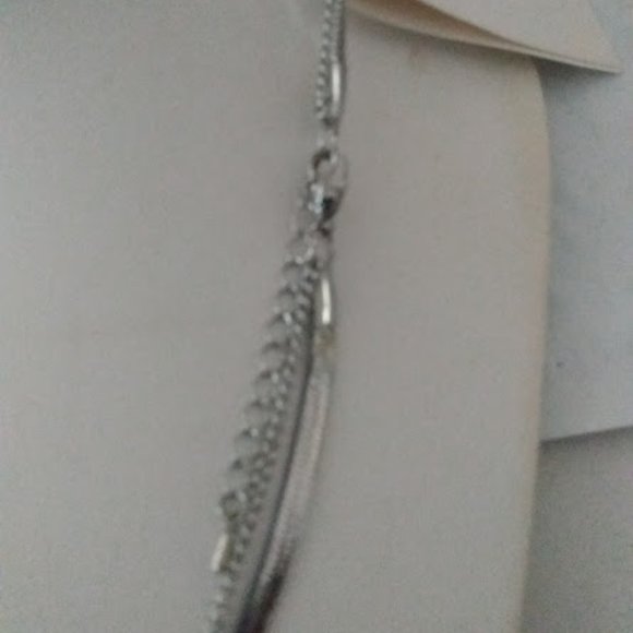 DESIGNER ROCKER CHIC CROSS SILVER/BLACK CRYSTAL LAYERED CHAIN NECKLACE**NEW! - Picture 4 of 5